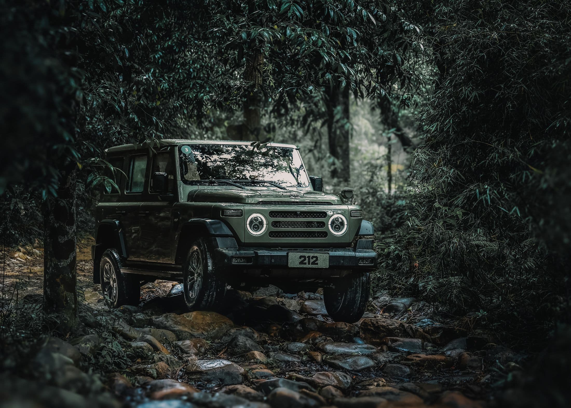 Stream bed: Picking a line through the trees