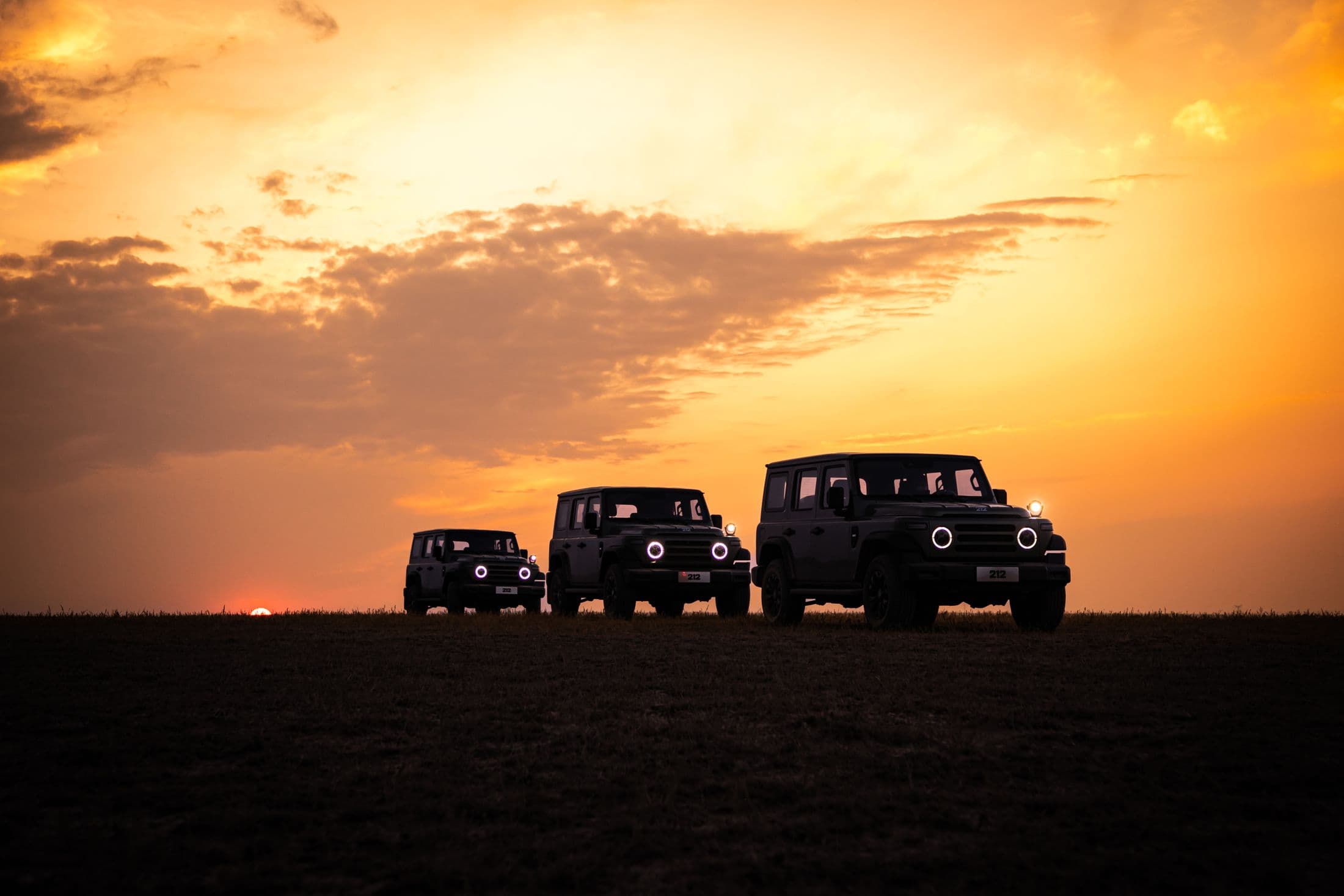 Last light: Three abreast at dusk